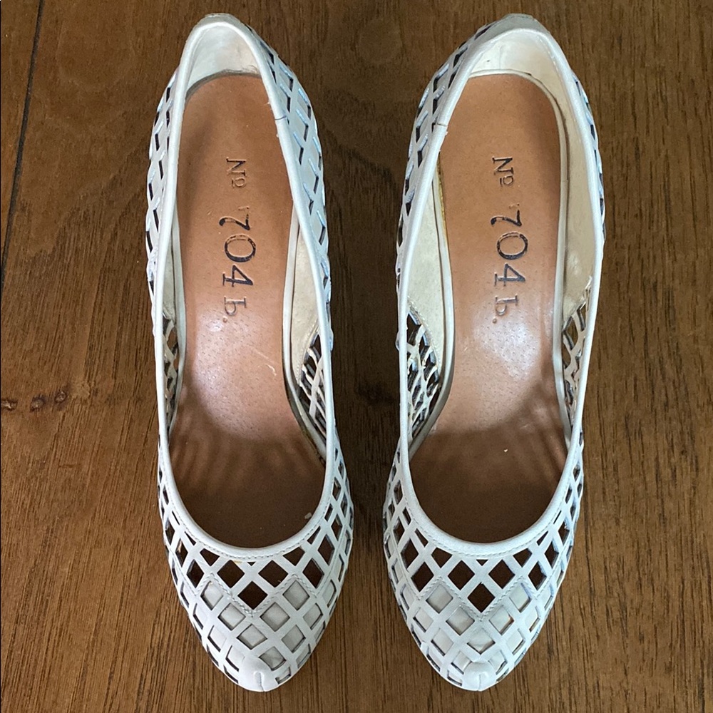 Elegant White Lattice Heels